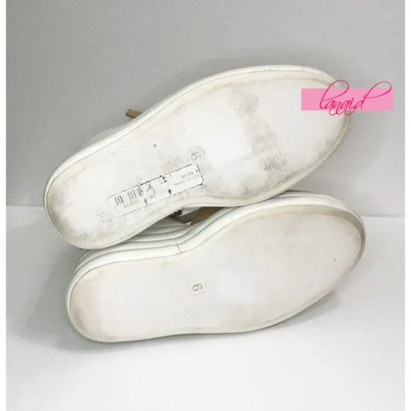 Jeffrey Campbell Sous Wedges Leather Camel White Bubble Strappy Platform Heels 6