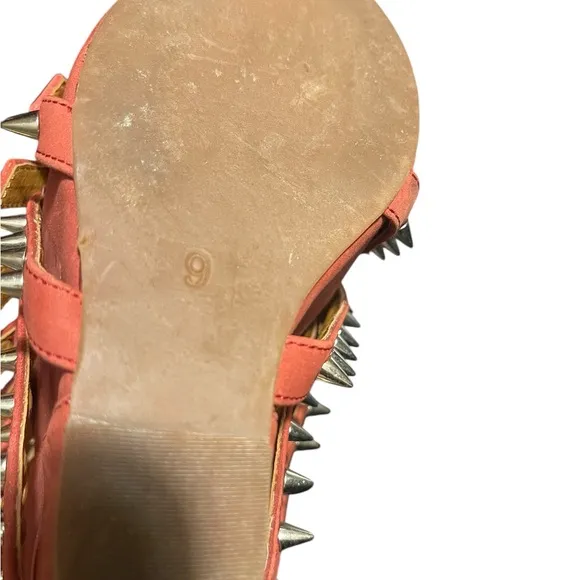 Jeffrey Campbell Zip 2 Stud Brick Red Wedge Women's Size 9