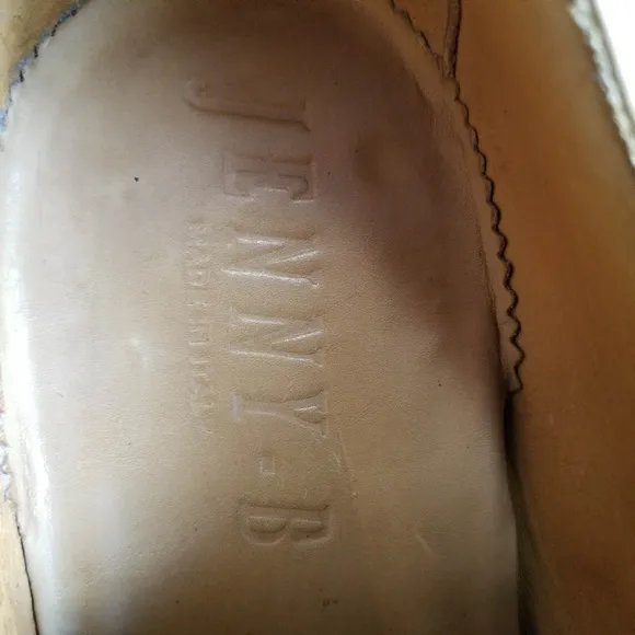 Jenny B. Men's Bluchers Derby Tan Leather Hand Made in Italy Oxford Dress Shoes
