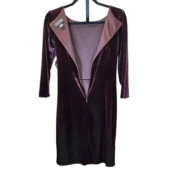 Jessica Howard Women's Velvet Sheath Dress; Size 6; Plum