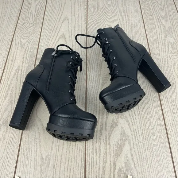 Jessica Simpson Imala Women's Ankle Combat Lace-Up Boots 10M/42 Black $129