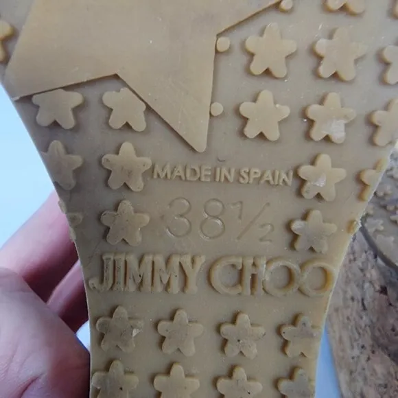 Jimmy Choo Leather Cork Wedges 38.5