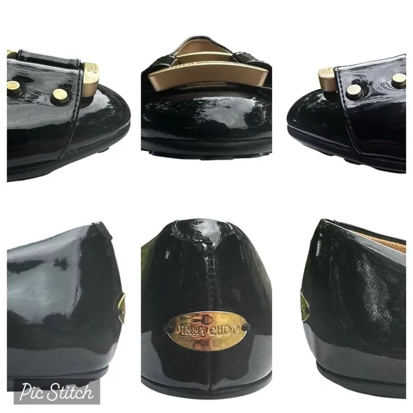 Jimmy Choo Morse Black Patent Leather Ballet Flats Shoes IT 36 1/2 US 6 1/2