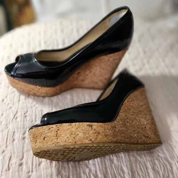 Jimmy Choo patent leather wedges