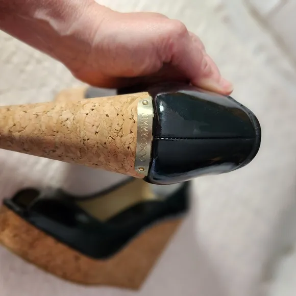 Jimmy Choo patent leather wedges