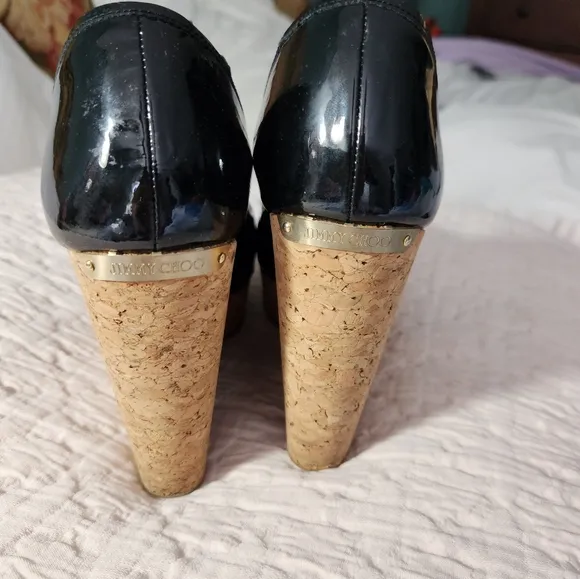 Jimmy Choo patent leather wedges