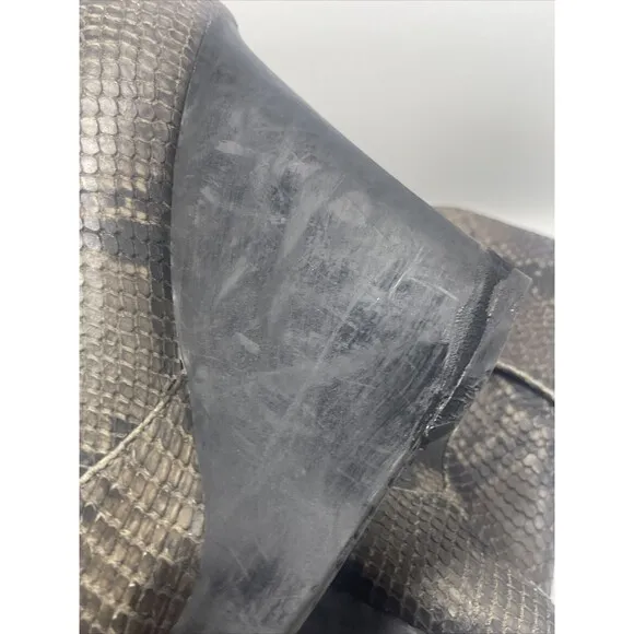 Jimmy Choo Snakeskin Foldover Wedge Booties Sz 37 1/2