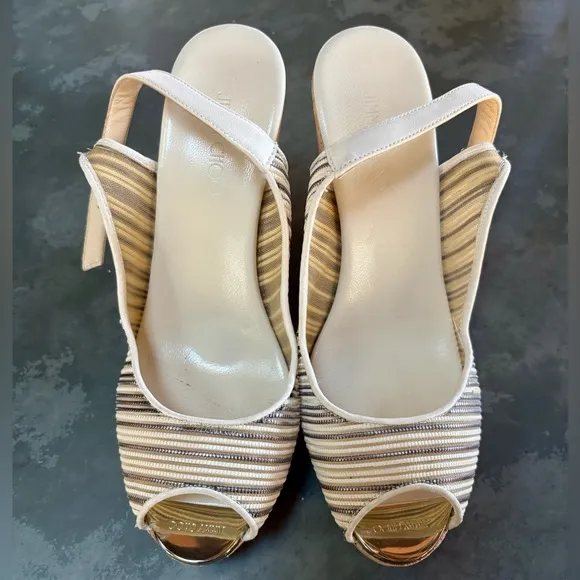 Jimmy Choo Striped Wedge Sandals