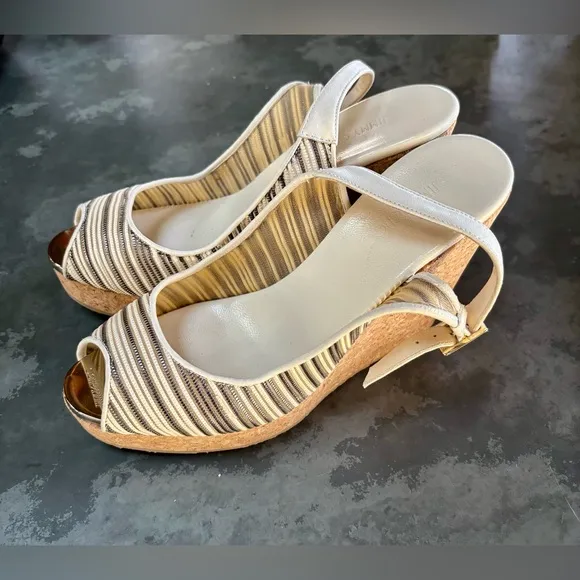 Jimmy Choo Striped Wedge Sandals
