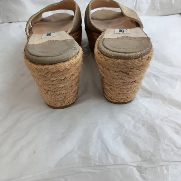 Jimmy Choo Suede Criss Cross Slip-On Platform Sandal Wedges size 40