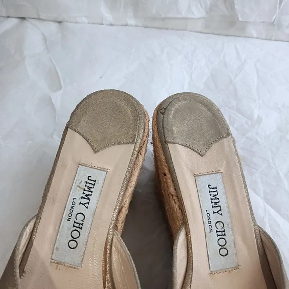 Jimmy Choo Suede Criss Cross Slip-On Platform Sandal Wedges size 40