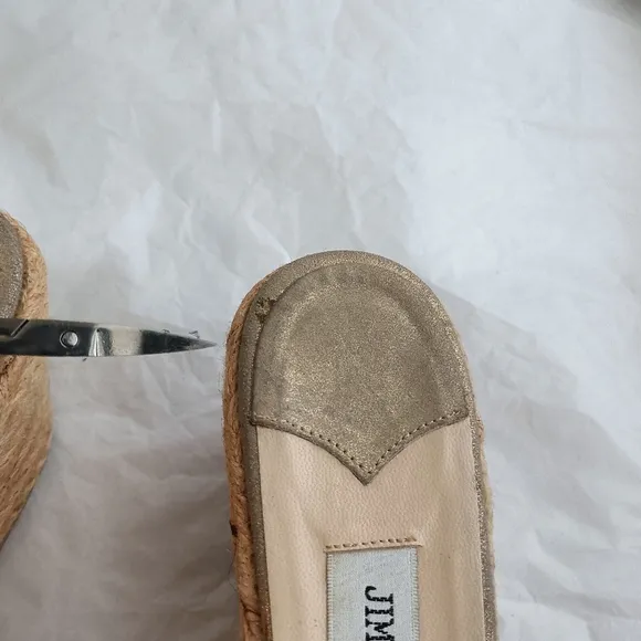 Jimmy Choo Suede Criss Cross Slip-On Platform Sandal Wedges size 40