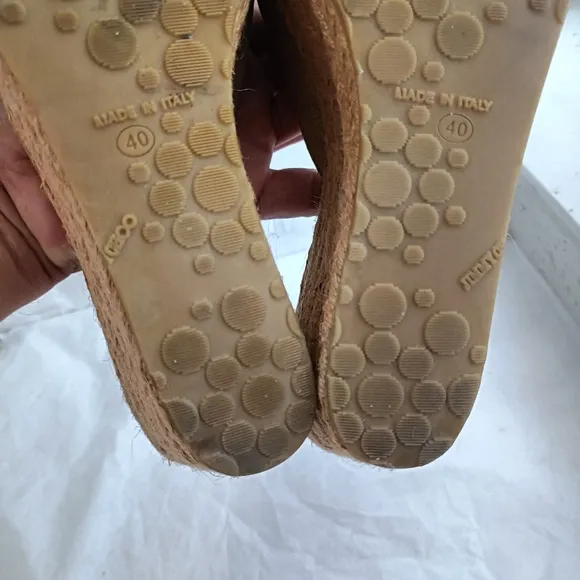 Jimmy Choo Suede Criss Cross Slip-On Platform Sandal Wedges size 40