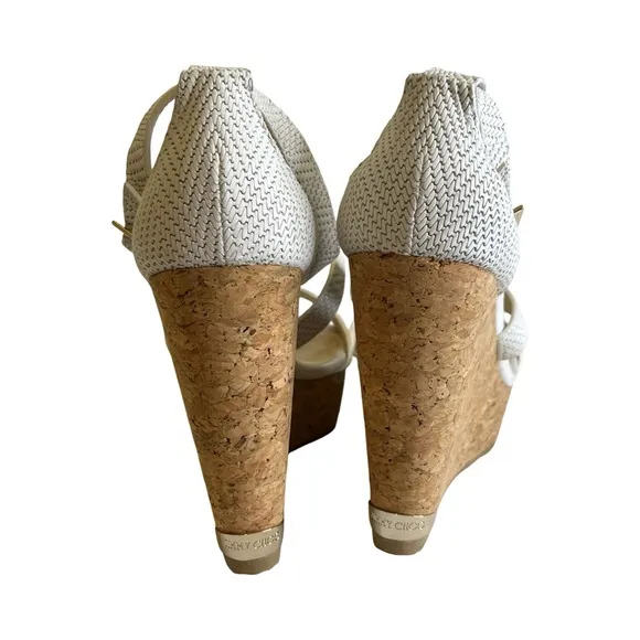 Jimmy Choo White Portia Platform Wedges 39.5