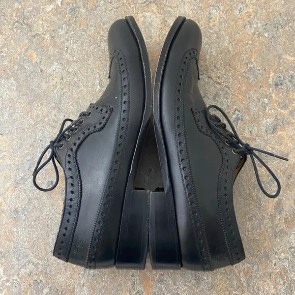 John Fluevog Men's Wingtip Oxford Brogue Shoe Black