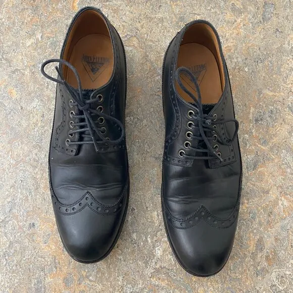John Fluevog Men's Wingtip Oxford Brogue Shoe Black