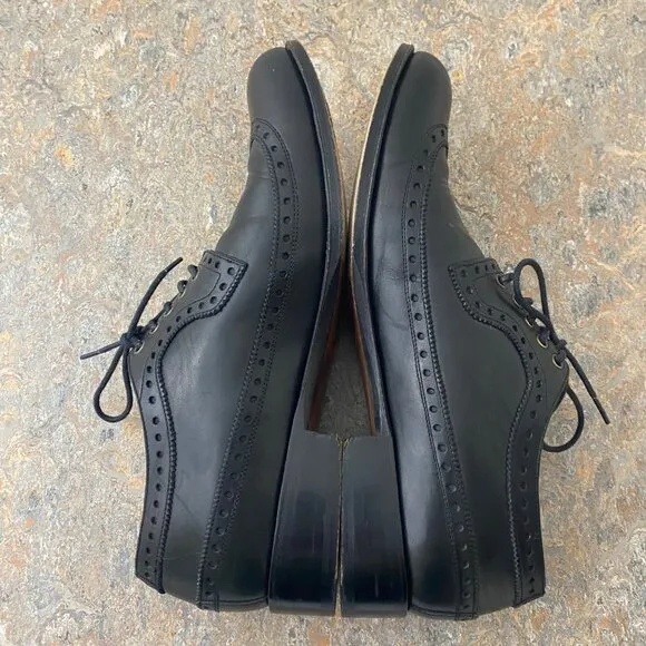 John Fluevog Men's Wingtip Oxford Brogue Shoe Black