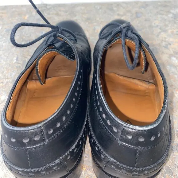 John Fluevog Men's Wingtip Oxford Brogue Shoe Black