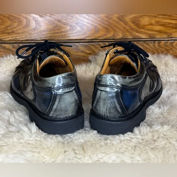 John Fluevog Size 9.5/10 7th Heaven Supervog Derby Size Blue/Grey DISCONTINUED