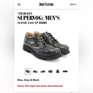 John Fluevog Size 9.5/10 7th Heaven Supervog Derby Size Blue/Grey DISCONTINUED