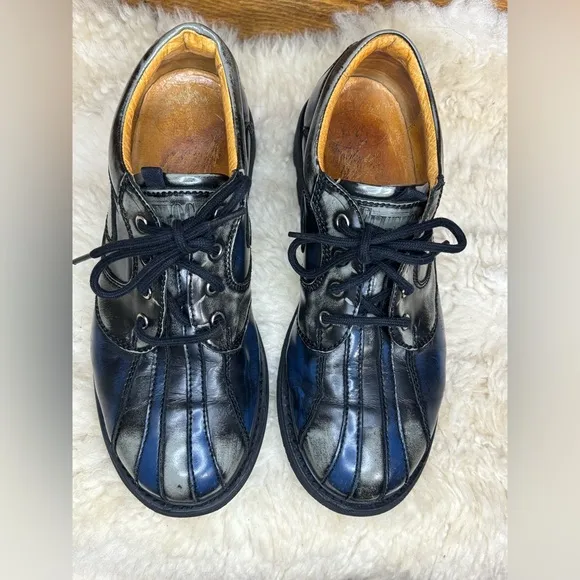 John Fluevog Size 9.5/10 7th Heaven Supervog Derby Size Blue/Grey DISCONTINUED