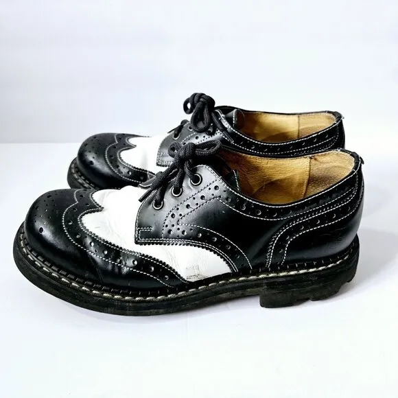 John Fluevog Supervog 7th Heaven Angel Derby Size 9 Black White Zoot