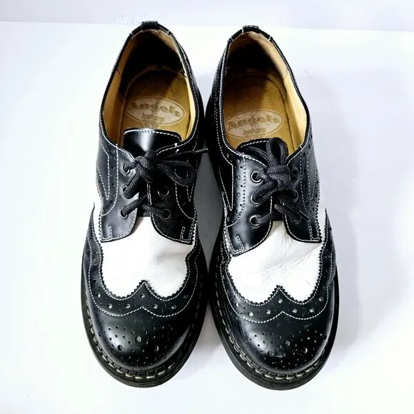 John Fluevog Supervog 7th Heaven Angel Derby Size 9 Black White Zoot