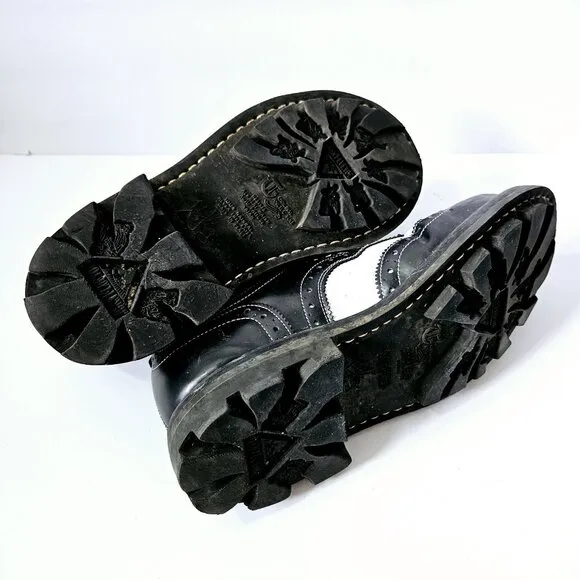 John Fluevog Supervog 7th Heaven Angel Derby Size 9 Black White Zoot