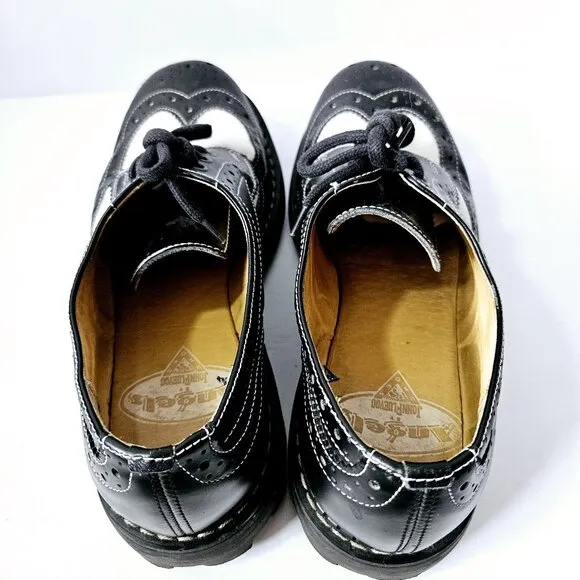 John Fluevog Supervog 7th Heaven Angel Derby Size 9 Black White Zoot