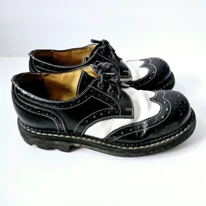 John Fluevog Supervog 7th Heaven Angel Derby Size 9 Black White Zoot