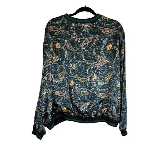 Johnny Was Jacket Women XL Silk Floral Full Zip Reversible Twilight Bomber Coat