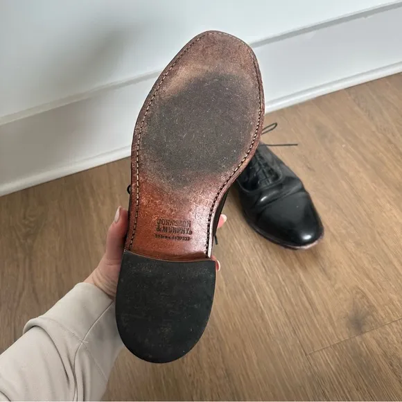 Johnston &amp; Murphy Classic Black Leather Men's Dress Shoes