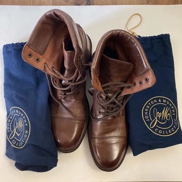 Johnston &amp; Murphy Collection, Made in Italy, Lace Up Boots, Size 9M, Men’s