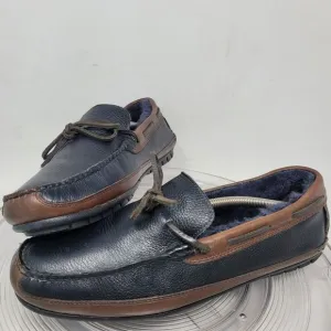 JOHNSTON &amp; MURPHY CORT SHEARLING BLACK FULL-GRAIN LEATHER DRIVING MOC Sz 9.5 99%