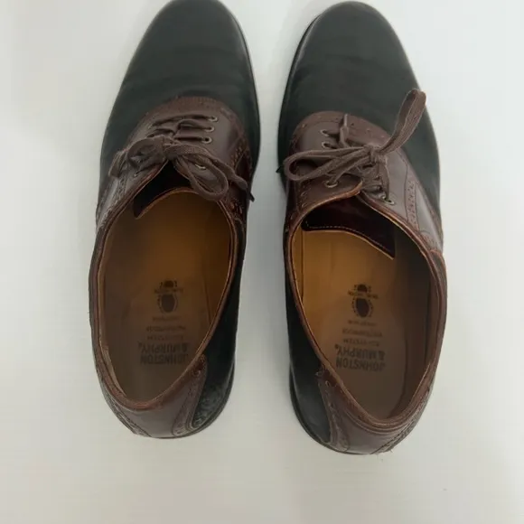 Johnston &amp; Murphy Dress Shoes Men Size 12 M Cardell Saddle 2 Tone Lace Up Oxford