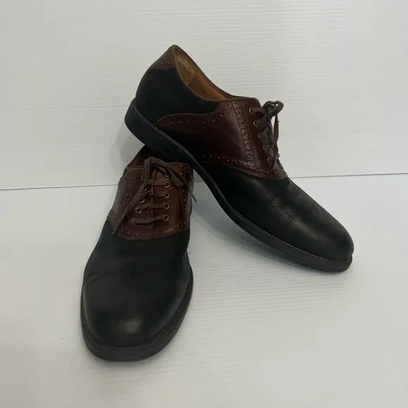 Johnston &amp; Murphy Dress Shoes Men Size 12 M Cardell Saddle 2 Tone Lace Up Oxford