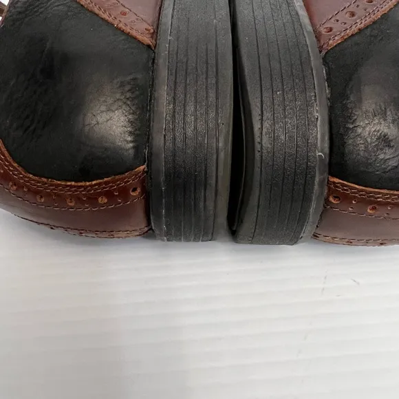 Johnston &amp; Murphy Dress Shoes Men Size 12 M Cardell Saddle 2 Tone Lace Up Oxford