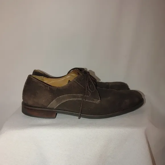 Johnston &amp; Murphy Lace Up Oxford Derby Shoe Brown Suede 8 Comfortable Casual