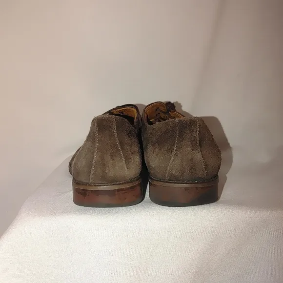 Johnston &amp; Murphy Lace Up Oxford Derby Shoe Brown Suede 8 Comfortable Casual