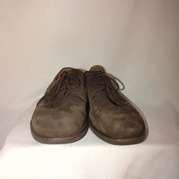 Johnston &amp; Murphy Lace Up Oxford Derby Shoe Brown Suede 8 Comfortable Casual