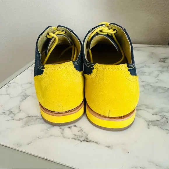 Johnston &amp; Murphy Ladies Derby Oxford Shoes Blue Yellow Lime Green Suede Size 7