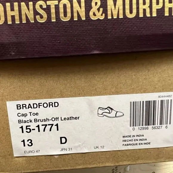 Johnston &amp; Murphy Men's Bradford Oxford Black, Size 13 D