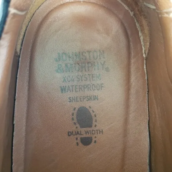 Johnston &amp; Murphy Shoes XC4 Waterproof Sheepskin Black Oxford Men's Size 9