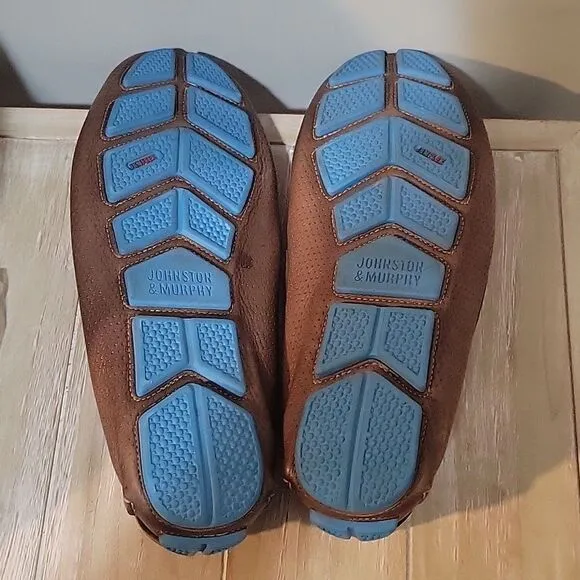 Johnston &amp; Murphy Perforated Flex Penny Loafer Driving Moccasins Sheepskin 12 M