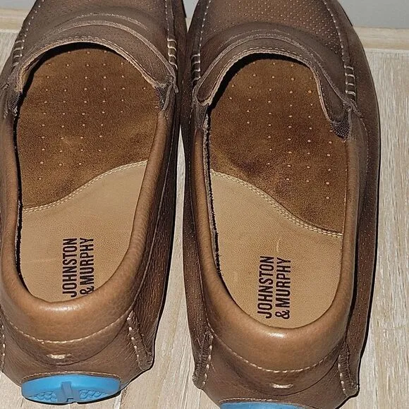 Johnston &amp; Murphy Perforated Flex Penny Loafer Driving Moccasins Sheepskin 12 M