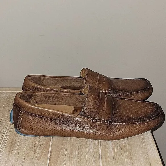 Johnston &amp; Murphy Perforated Flex Penny Loafer Driving Moccasins Sheepskin 12 M