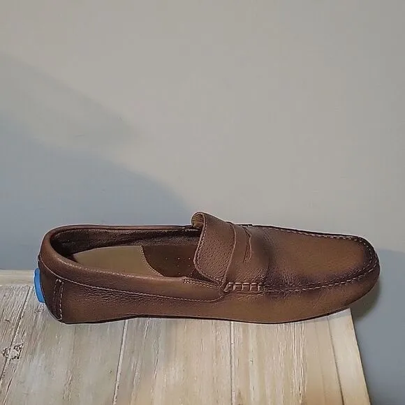 Johnston &amp; Murphy Perforated Flex Penny Loafer Driving Moccasins Sheepskin 12 M