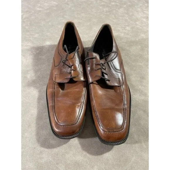 Johnston Murphy Mens Derby Oxford Lace Up Shoes Brown Leather Size 14M