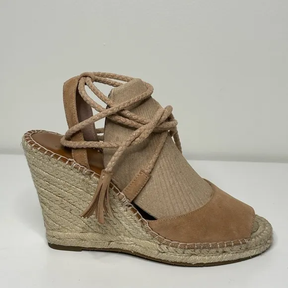 Joie Espadrille Wedges - Suede - Neutral