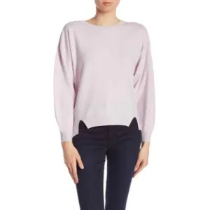 Joie Kyren Light Pink Wool Round Neck Sweater Pullover High Low SZ S New
